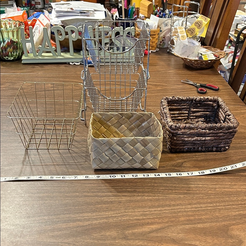 Assorted Decorative Storage Baskets - Set of 4